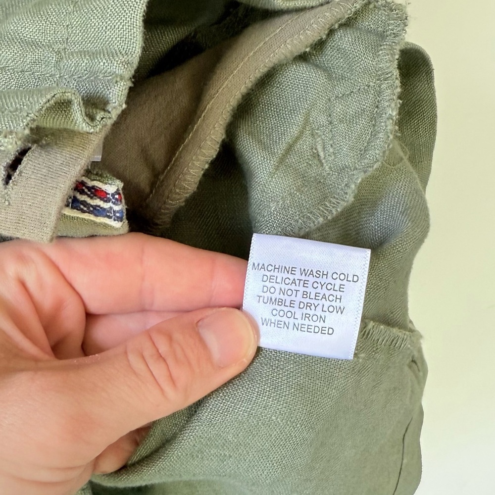 Michael Stars 100% Linen Full Zip Jacket Green size medium - Picture 4 of 5